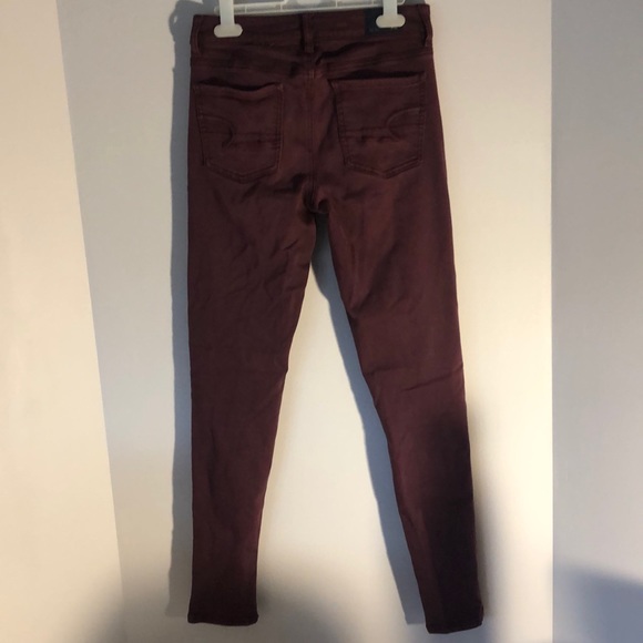 AE maroon high rise jeggings size 2 - Picture 3 of 6